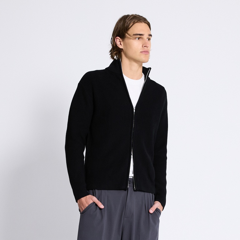 Zip knit cardigan "Frippe"